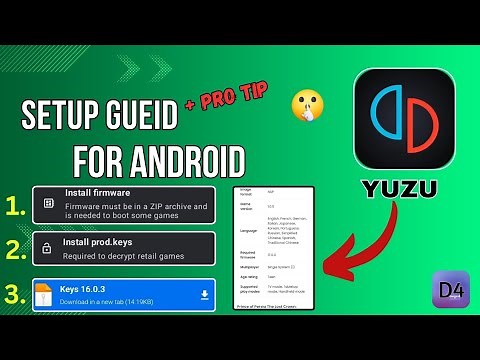 YUZU Emulator Keys and Firmware Setup Guide for Android ‪@itsd2.O‬