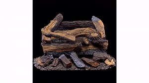 Duluth Forge Ventless Dual Fuel Log Set-18 in. Split Red Oak, 30,000 BTU, T-Stat Control-Model# DLS-18T-1-R (Renewed)