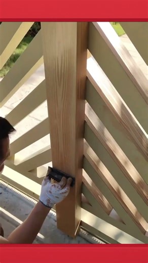 Applying Wood Paint on Outdoor Wooden Fence for Protection and Shine #construction #painting