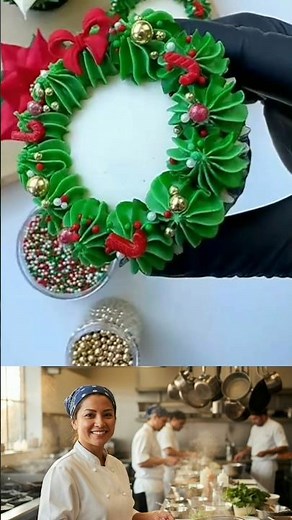 ✨ Christmas Wreath Cake Design 🎄 | Creative Holiday Baking Art
