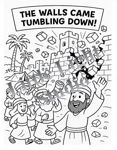 Jericho Bible Story Coloring Page: Sunday School Activity (PDF Download - Etsy