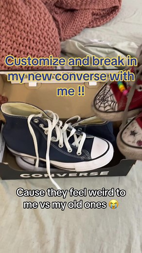 YAYYY NEW CONVERSE (Navy blue All stars) #converse #converseallstar #shoes #customize #nana #radiohead #beabadoobee #scarlettallen