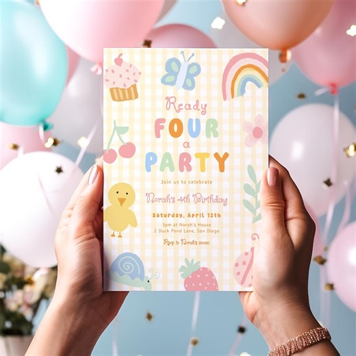 Girl 3rd Birthday Invitation Template - Editable Three Times the Fun Birthday Theme Party Invite - (Digital Download) S1002