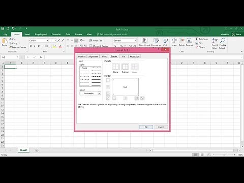 Microsoft Excel Tutorial 5 How to change cell border style and color