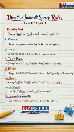 Direct to Indirect rule note | English Note #shorts