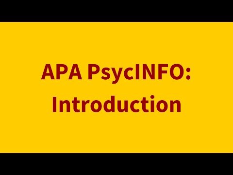APA PsycINFO Introduction