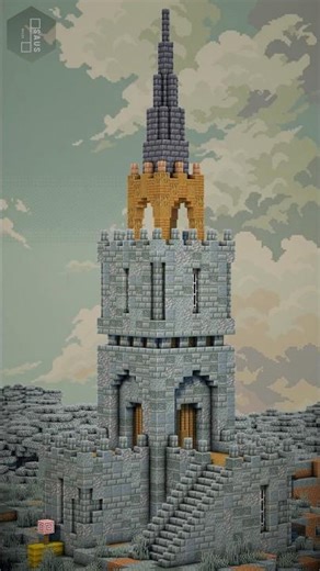 Minecraft Medieval Tower Build 🏰⚔️ | Stone Brick Watchtower with Spire Design