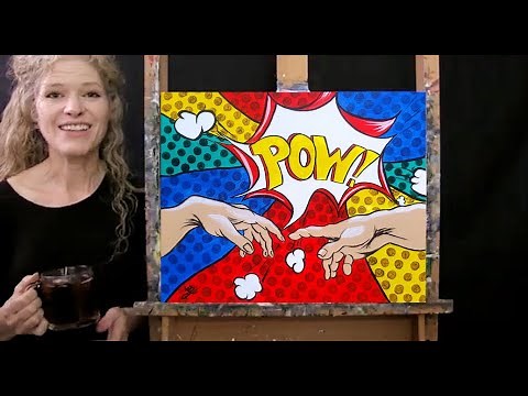 Learn How to Paint POP HANDS OF CREATION with Acrylic - Paint & Sip at Home - Step by Step Tutorial