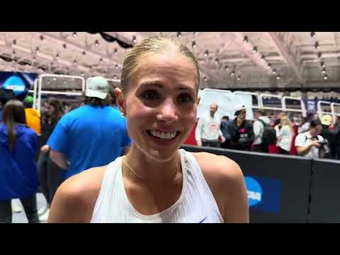 Parker Valby talks after completing 5000/3000 double at 2024 NCAA Indoors