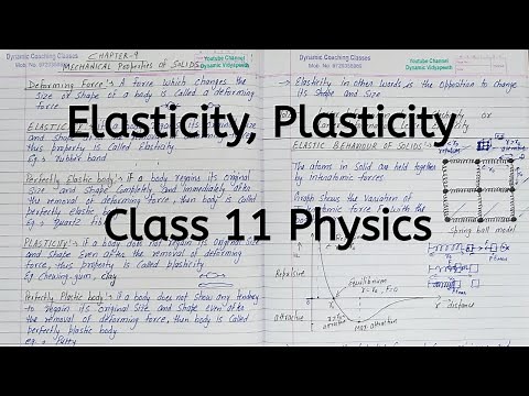 Elasticity | Plasticity | Chapter 8 | Mechanical Properties of Solids | Class 11 Physics