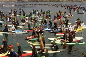 Jack O'Neill paddleout, Pleasure Point Santa Cruz, Calif., July 9, 2017 Read the story: http://www.ksbw.com/article/thousands-paddle-out-in-santa-cruz-honoring-jack-oneill/10281305 | KSBW TV Action News 8