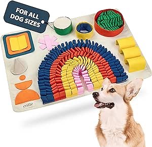 Snuffle Mat for Dogs - Interactive Dog Toys - Slow Eating Dog Snuffle Mat for Large Dogs and Small- Interactive Dog Toys for Boredom - High Quallity Dog Food Mat - Dog Feeding Mat Bright