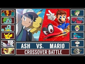 Ash Ketchum vs. Super Mario (Pokémon Sun/Moon) - Pokémon/Super Mario Crossover Battle