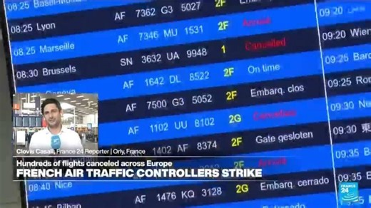 Travel chaos worsens as French air traffic controllers continue strike