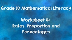 Worksheet 4: Rates, Proportion and Percentages - Maths At Sharp