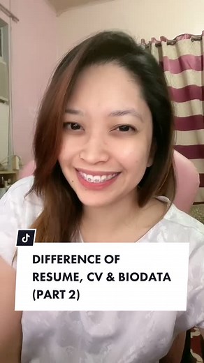 Difference of Resume, CV, and Bio Data - Part 2