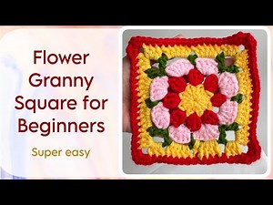 How to Crochet an Easy Mandala Flower Granny Square | Beginner Tutorial