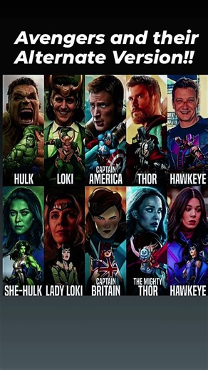 Avengers and their Alternate Version!! 😳 #marvel #avengers #ironman #mcu #shorts #thor #multiverse