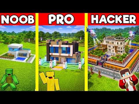 THE SAFEST HOUSE Build Battle In Minecraft - NOOB VS PRO CHALLENGE - Maizen Mizen Parody