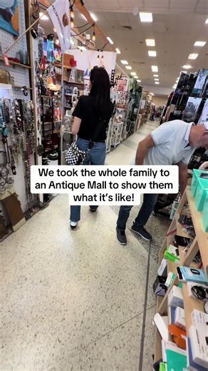 Exploring Antiques at the Mall with Family
