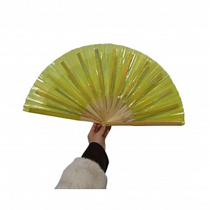 [Hot Item] 33cm Custom Printed Big Size Kungfu Fashion Plastic PVC Bamboo Hand Fans with Logo