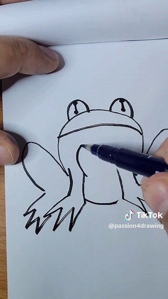 Drawing a frog in 60 seconds. How to draw a simple frog sitting. #frog #toad #howto #drawingtutorial #howtodraw #tutorial #drawing #art #artistsoftiktok