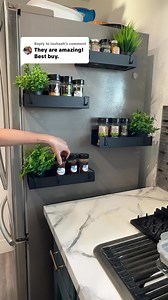 1.6K views · 441 reactions | Cabinets overflowing? Our Sidebar™ rack attaches to any fridge, dishwasher, microwave, or metal surface and holds FAR more weight than you'd expect. Small kitchen? Big kitchen? Doesn’t matter. This fixes clutter instantly! | SidebarHome | Facebook