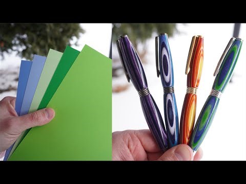 Woodturning | Paper to Pens! Using card stock paper to make resin pens!