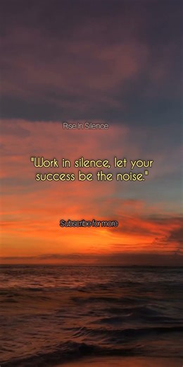 Work in silence, let your success be the noise. #hustle #motivation #silentachiever #shorts