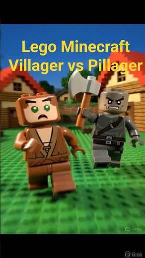 #LEGO Minecraft Villager vs Pillager 😱# Unexpected Twist!#Herobrine#minecraftshorts