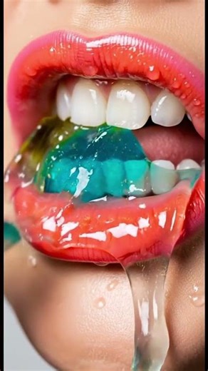 Sticky Candy Eating ASMR 👄🍯 | Female Lips Close-Up#honeyasmr #stickyasmr #mouthasmr #lipsasmr