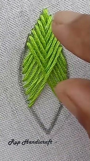 Basic Stitches Embroidery !!! Fishbone Stitch Embroidery Tutorial,Fishbone Stitch by Rup Handicraft