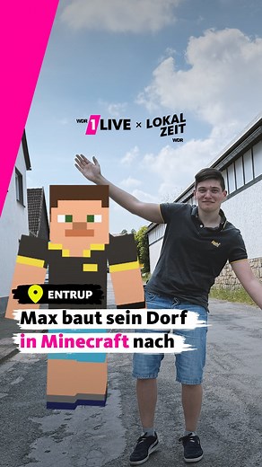 WDR Lokalzeit on Instagram: "Max liebt seine Heimatstadt und Minecraft. Deshalb verbindet er beides und baut Entrup nach! Wer kann diese Heimatliebe toppen?! ❤️🪓 👩🏼‍💻Autorin: Alina Engel #Minecraft #BuildTheEarth #Gaming #Lokalzeit #1LIVE #Entrup #WDR"