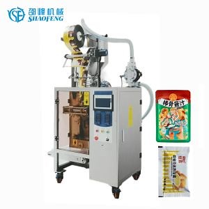 [Hot Item] Automatic 3 Sides Seal Sachet Bag Packaging Filler Sealer Machine Back Seals Linking Bag Honey Syrup Oral Liquid Chemical Vertical Filling Packaging Machine