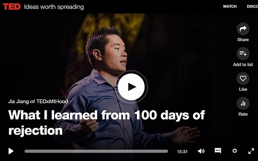 【TED】中文字幕 被连续拒绝一百天是种怎样的体验？ What I learned from 100 days of rejection
