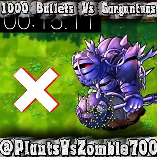 1000 Bullets Vs Obsidian Gargantuar Several Test #pvz #pvz2 #youtubeshorts #shorts