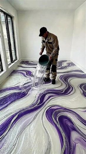 Purple white Luxurious bedroom with emerald epoxyflooring 💖✨ #epoxy #epoxyfloor #floor #resinfloor
