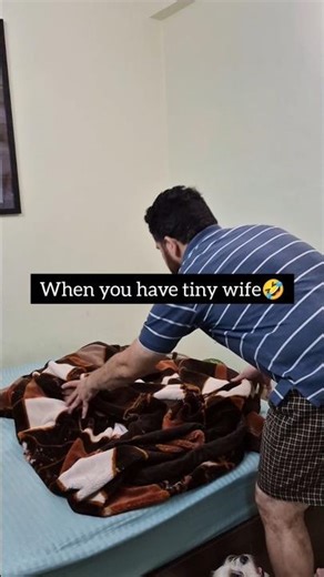 when your wife is too small 🤣😜 #shorts #comedy #couplecomedy #husbandwife #humor #marriedlife #wife