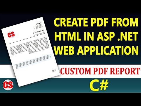 Convert HTML to PDF in C# | Generate PDF in ASP.Net C# | How to generate PDF in ASP.Net using C#