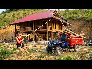 Using a Four Wheeled Vehicle to Transport 1000+ Large Trees and Build a New House Inside the Garden