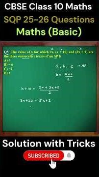 Sample Question Paper Q-5 solution, CBSE Class 10 Maths (Basic), SQP 2025-26 #samplequestionpaper