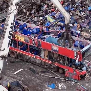 You Never See This… Double Decker Bus Destroyed #BusScrapyard #DoubleDecker #BusDestruction