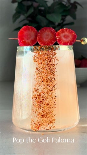 Pop the Goli Paloma, pop the marble, watch the fizz, and top off any cocktail. My indian twist on a strawberry paloma using Nimbu (lime) goli soda. Such a fun way to sip! 🥂 #drinkrecipes #mixology #golisoda #cocktail #indianrecipes indiandrink indianfoodie indianfoodlovers craftcocktail indianbar indianwedding cocktailhour happyhour paloma tequila