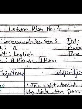 B.Ed. English Lesson Plan 04, Make it a Easy Lesson Plan, B.Ed. Lesson Plan English Literature