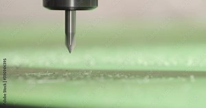 Cutting Metal With A Water Jet Cutter In A Factory - macro
