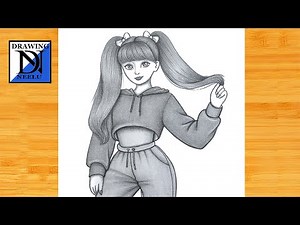Cute Anime Girl with Double Ponytails || Pencil Drawing || Pencil Sketch Tutorial | Girl drawing