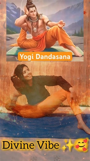 Divine Vibe ✨ Yogi Dandasana with a Twist! | Om Namah Shivay 🕉️ #YogaShorts #shivshakti #mahadev