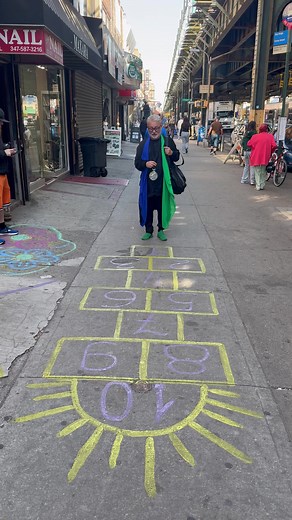 Urban Hopscotch Fun on City Sidewalks