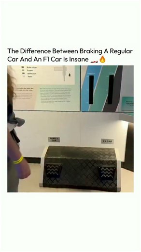 The Technology on Instagram: "Most people don't realize how much strength it takes to hit the brakes in a Formula 1 car. In a regular car, applying full pressure on the brake pedal might take around 80 pounds of force. But in an F1 car, drivers apply nearly 200 pounds of pressure every single time they slow down, while experiencing up to 5 g-forces during braking, that's five times their body weight pushing forward. This difference comes from F1S carbon-carbon brake systems, which operate at tem
