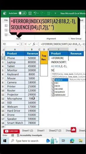 Microsoft Excel Tutorial for Beginners. #excel #sequence #index #sort #exceltutorial #education